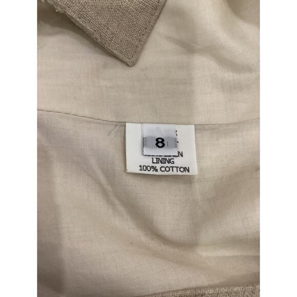 Jenni Kayne Contrast Trim Asymmetrical Coat Cream And Beige Size 8 Rare - Picture 8 of 10